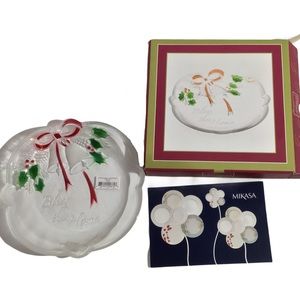 Mikasa Holiday Bells Bless This Home Crystal Dish